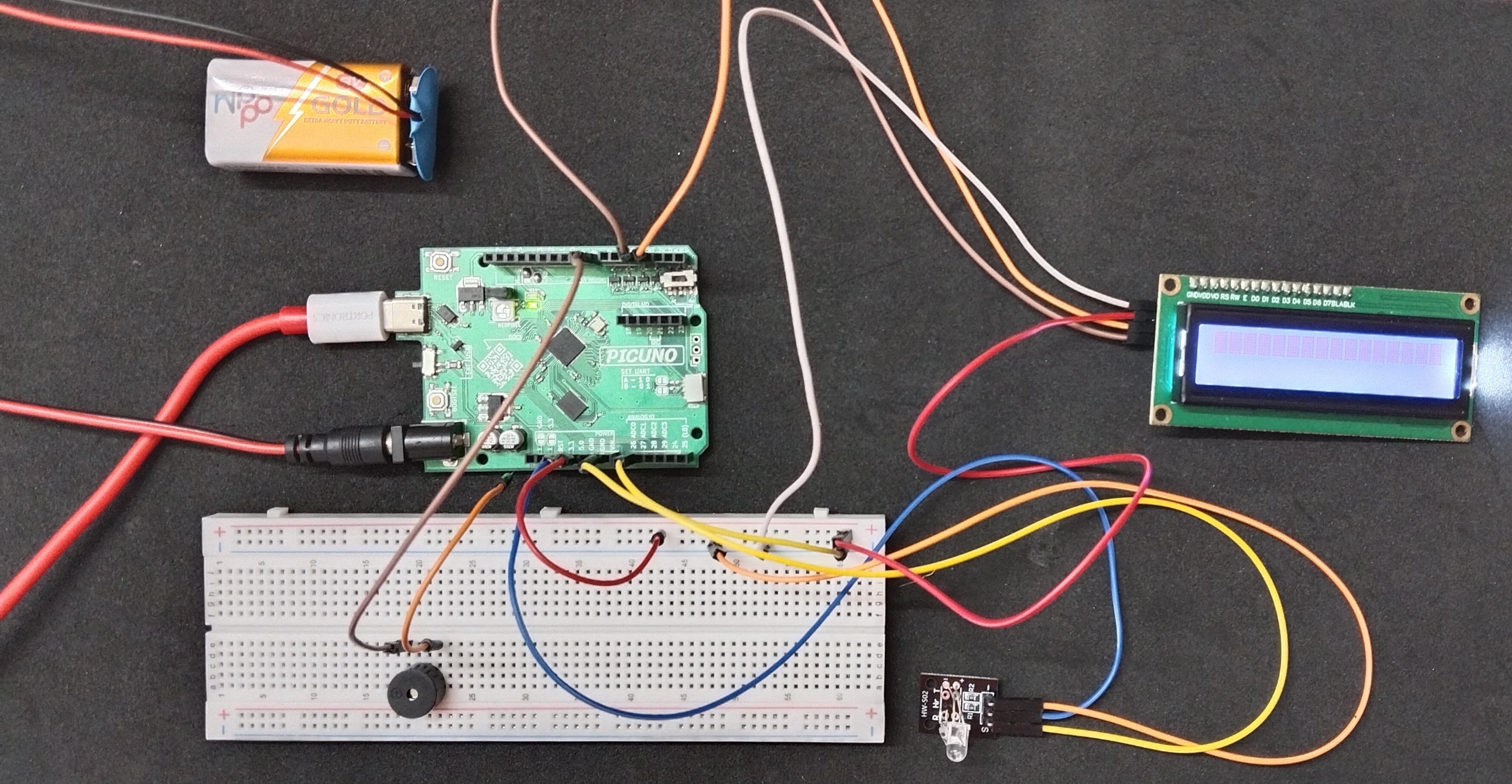 Heartbeat Monitoring System With LCD Display