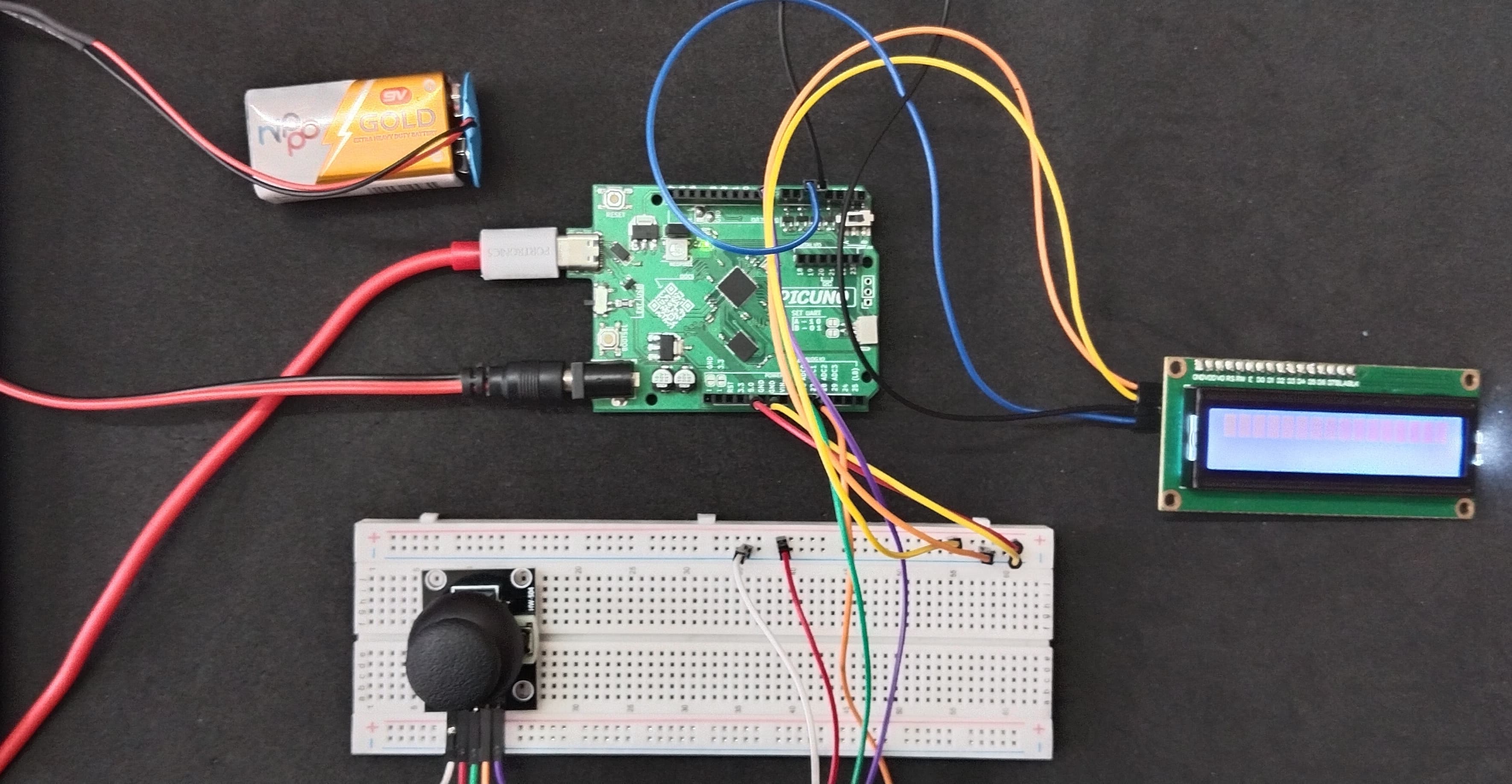Joystick Status Display Using LCD