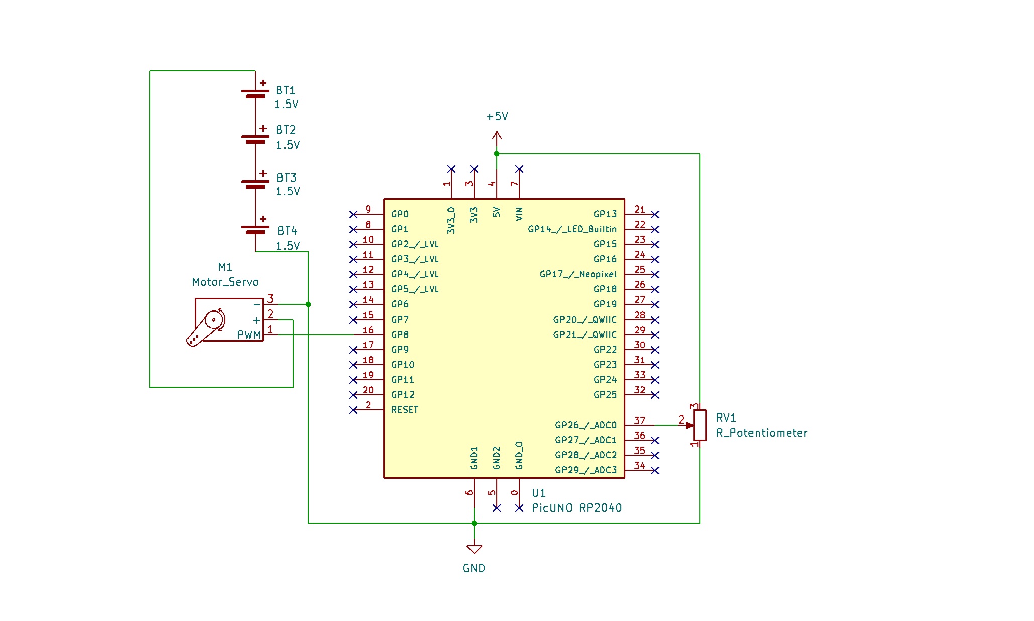 Servo Motor Control Using Potentiometer