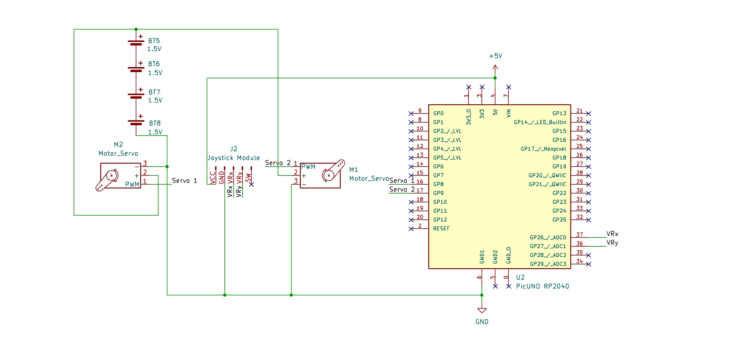 Joystick Controlled Pan And Tilt Servo Arm